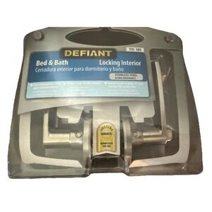 DEFIANT Olympic Bed & Bath Locking Door Lever Knob Stainless 721 193 New